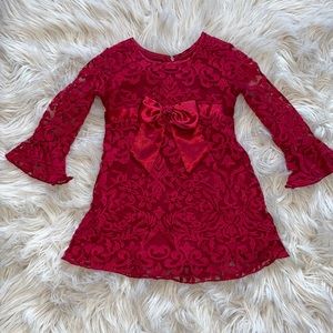 Boutique red lace Biscotti  infant dress size 2T